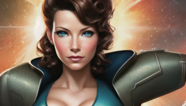 Mtompunk Style, Evangeline Lilly, Beautiful Face, Detailed F...