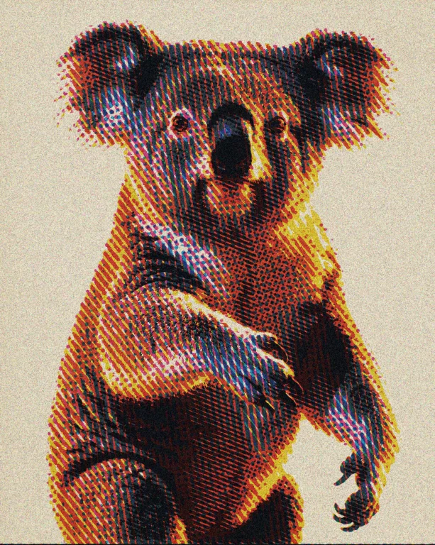 Dcfrcanma. A Koala Stands Centered Against A Solid White Bac...