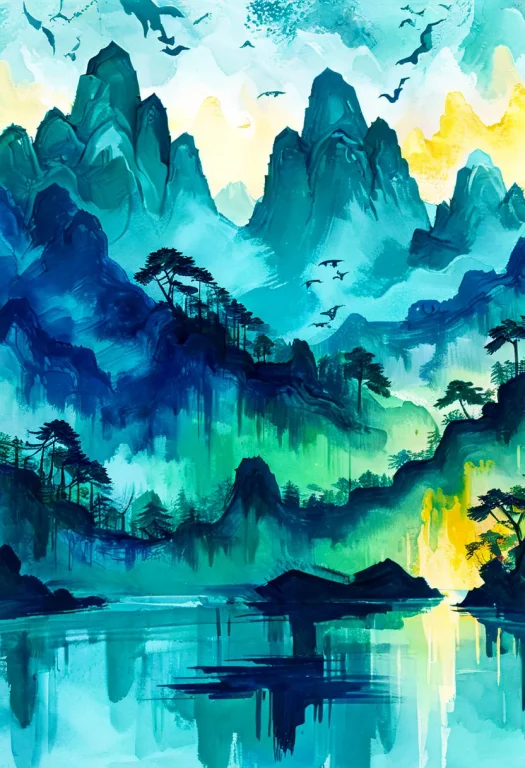 Enhanceimage, Minimalist Ink Sketch, Bright Colours, Limited...