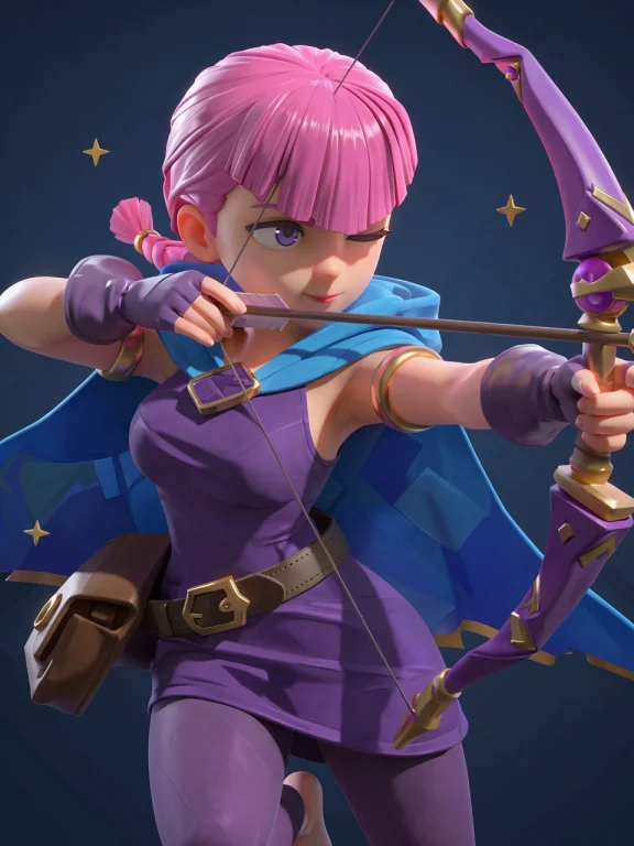 1girl, Solo, One Eye Closed, Aiming With The Bow