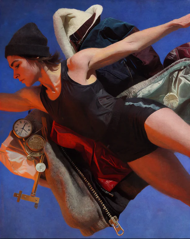 Yfg-fwshn Classical Oil Painting Of A Figure In Dark Wool An...