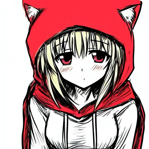 1girl, Solo, Red Hood