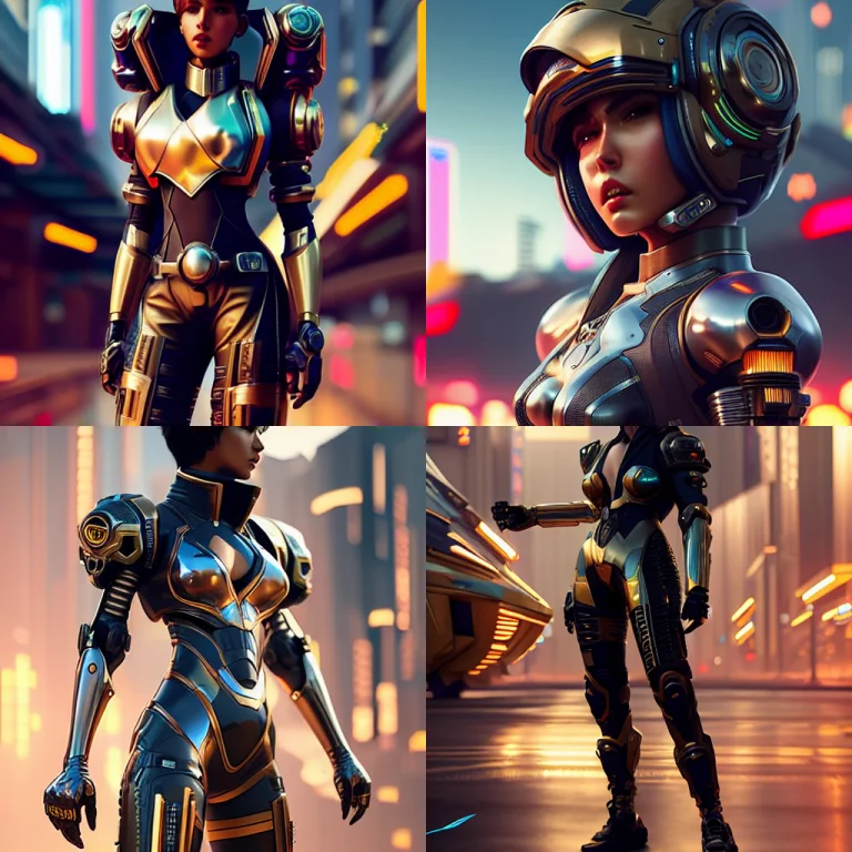 Mech Punk Clothes With Short Hair Girl, Battle Status, Hyper...