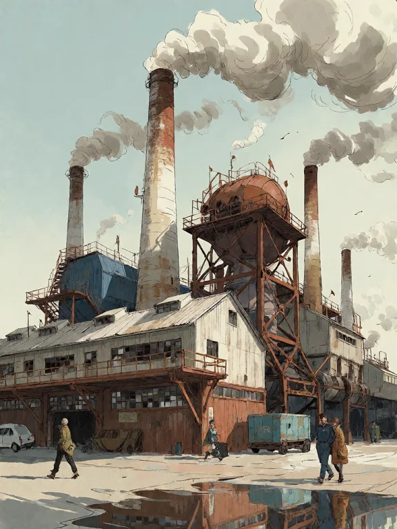 Bradhamel Art Style. A Detailed Illustration Of An Industria...