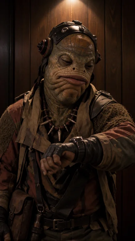 Shyng Alien Man, Chest-up, Straight-on, Hand On Wrist, Looki...