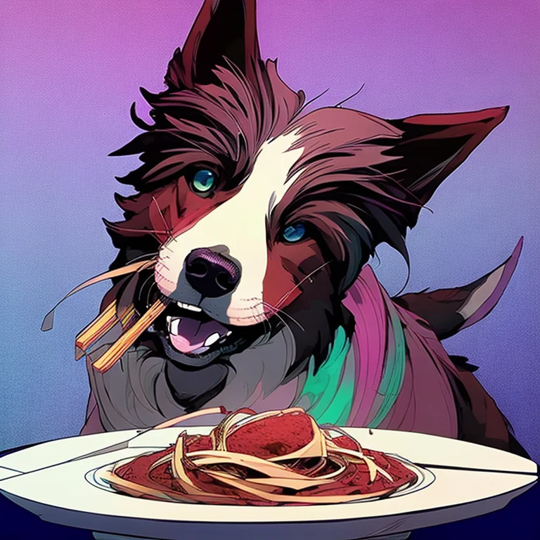 A Dog Eating Spaghetti, Inkpunk768