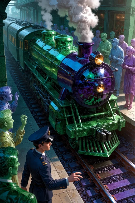 , Fluorite Mineral, Flu0rite, Iridiscent, A Crystal Train St...