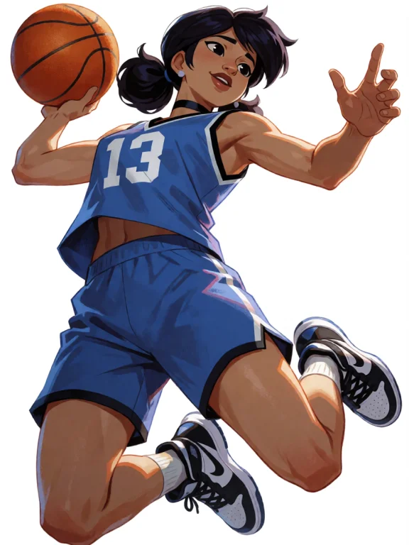 A Detailed Full-color Digital Illustration Of Mari Lopez Mid...