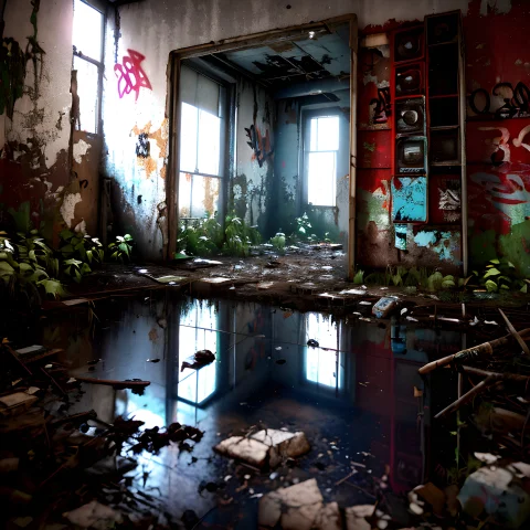 3d Render, Abandoned Broken 1980s Era Game Icon, Dirty, Graf... — Stable Diffusion AI Prompt: ! 3d render, abandoned broken 1980s era game icon, dirty, graffiti, overgrown, r...