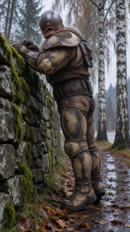 Tvlk Alien Man, Full Length From Behind, Low Angle, Leaning...