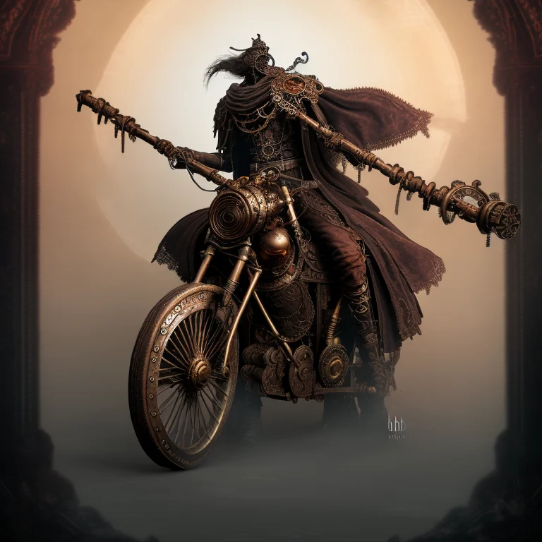 Elden Ring Style Biomechanical Steampunk Motorcycle