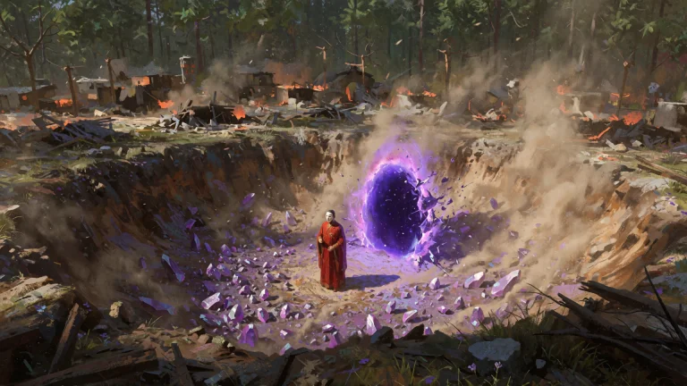 A Cinematic Digital Painting. Delicate Brushwork, Traces Of...