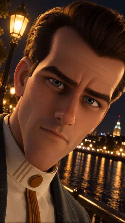 Rygnn Man, Extreme Close-up, Low Angle, Head Tilted Forward,...