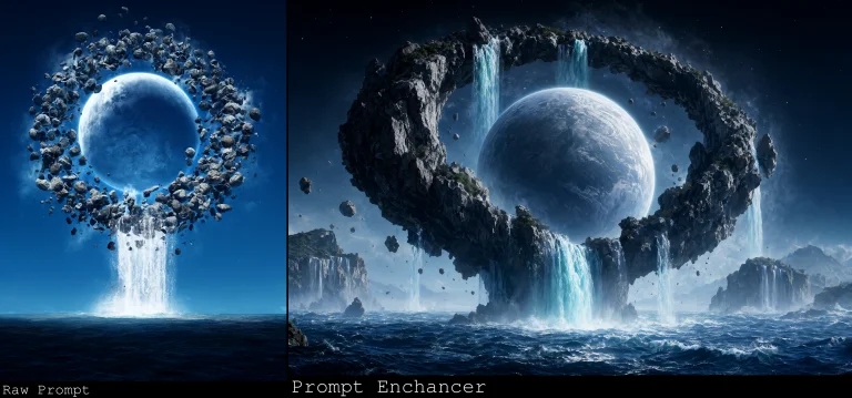 A Cinematic Science-fiction Fantasy Scene Fills The Frame In...
