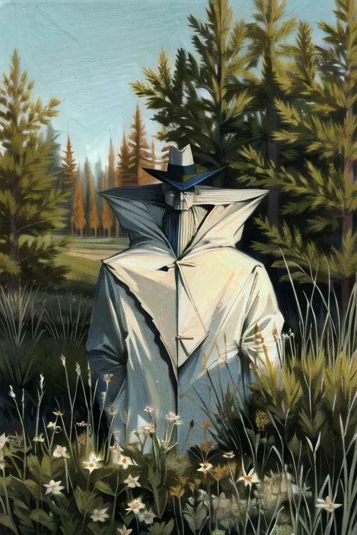 1boy, Solo, Hat, Male Focus, Outdoors, Tree, Coat, Tradition...