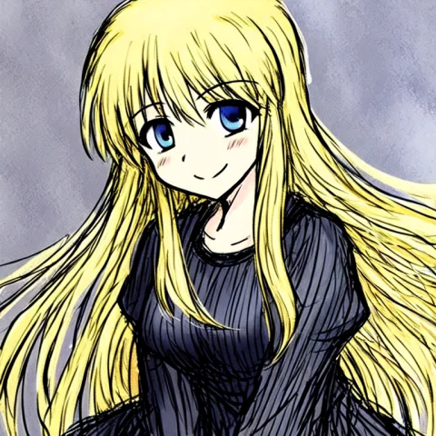 1girl, Smile, Black Dress, Very Long Hair, Sketch , Jaggy Li... — Stable Diffusion AI Prompt: 1girl, smile, black dress, very long hair, sketch , jaggy lines, (blue eyes:0.5)...