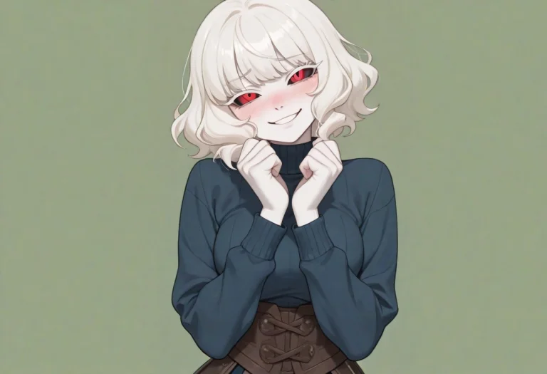 1girl, Nose Blush, Head Tilt, Smile, Looking At Viewer, Shy,...
