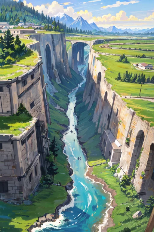 Masterpiece, Best Quality,landscape Stretching,river,mountai...