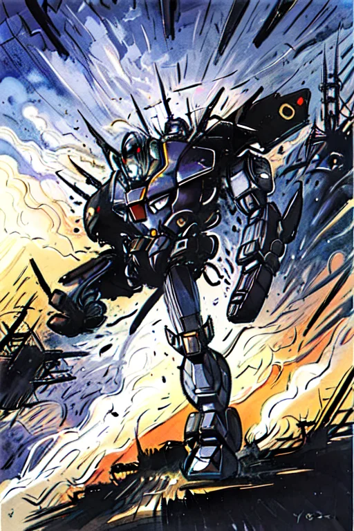 Dynamic Pose,highquality,masterpiece1.3,a Mecha1.3 Standing...