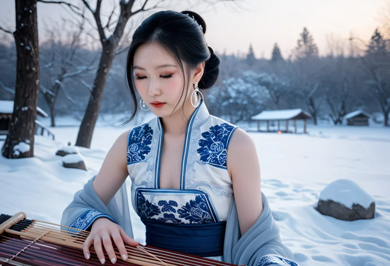 In The Image, A Young Woman Is Seated In A Serene Outdoor Se...