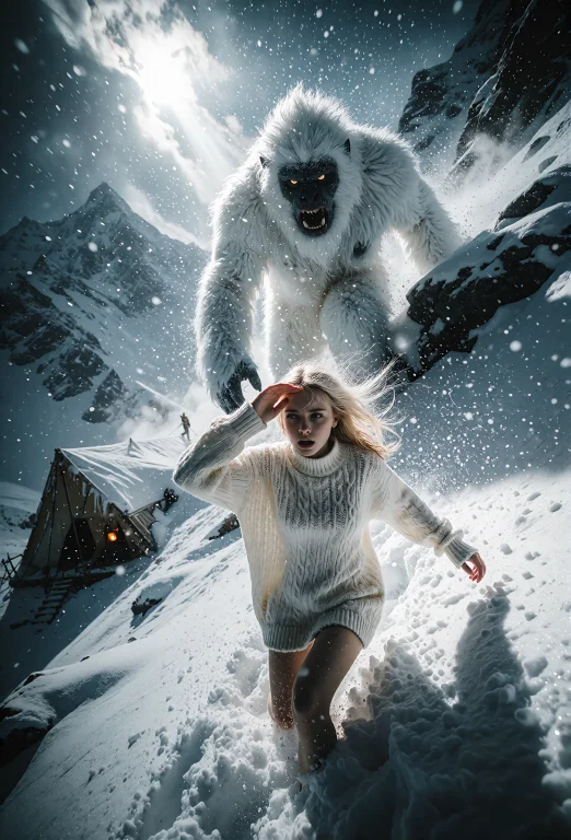 An Epic Cinematic Matte Painting Of A Young Beautiful Woman...