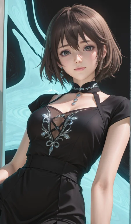 1girl, Tsukushi Doax Vv, Brunette Short Hair, Small Smile To...