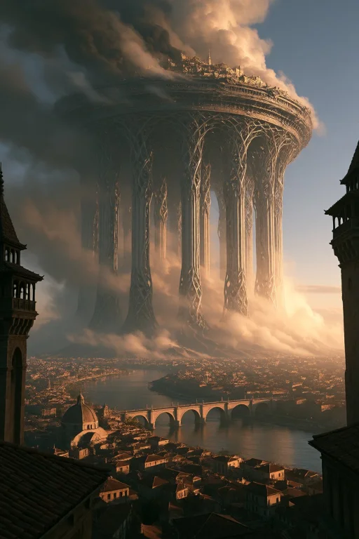 Dcc3ldyns. Colossal, Ancient Cylindrical Structure Supported...