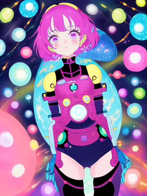 Eye, Sadness, Solo, 1girl, Robotic, Outer Space Background,...