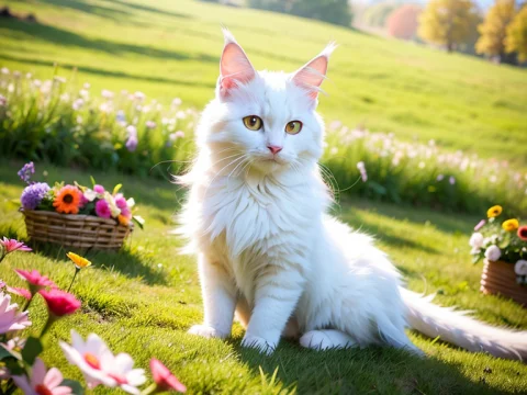 1cat, Maine Coon, Coon Cat, Maine Shag, White Cat, Cat Eyes,... — Stable Diffusion AI Prompt: 1cat, Maine Coon, Coon Cat, Maine Shag, white cat, cat eyes, snake eyes, differe...