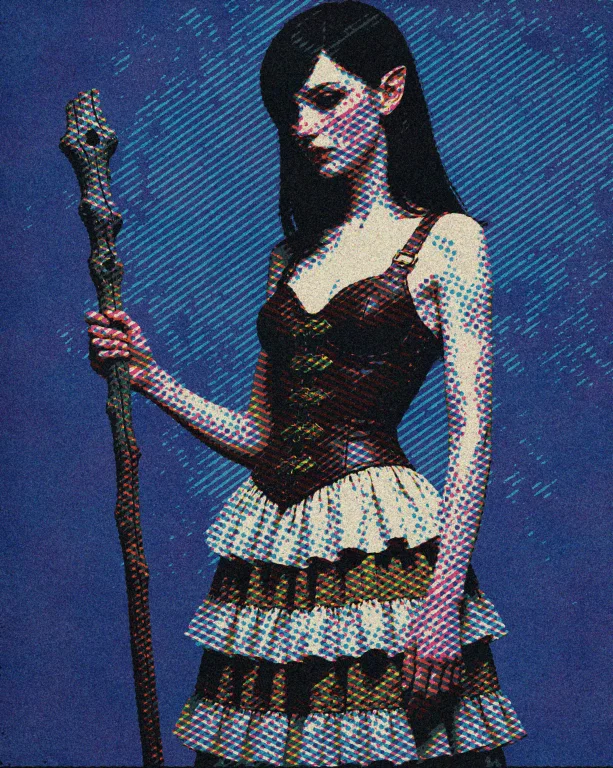 Dcdrkfntsy. A Digital Illustration Of A Pale-skinned Elf Wit...