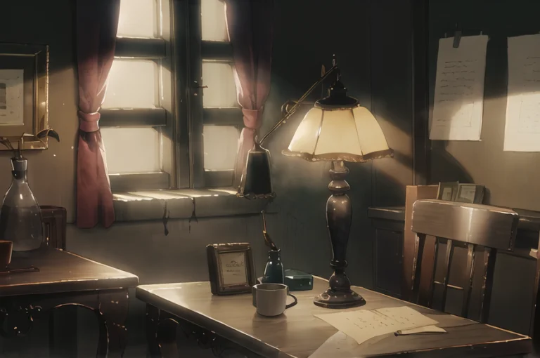 Howlbgs, Dark, Inside, Window, Table With Lamp On, Lorahowlb...