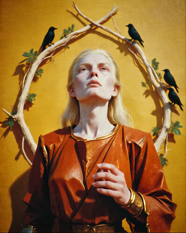 A Photograph Shot On Saturated Color Film Stock Of A Pale-sk...