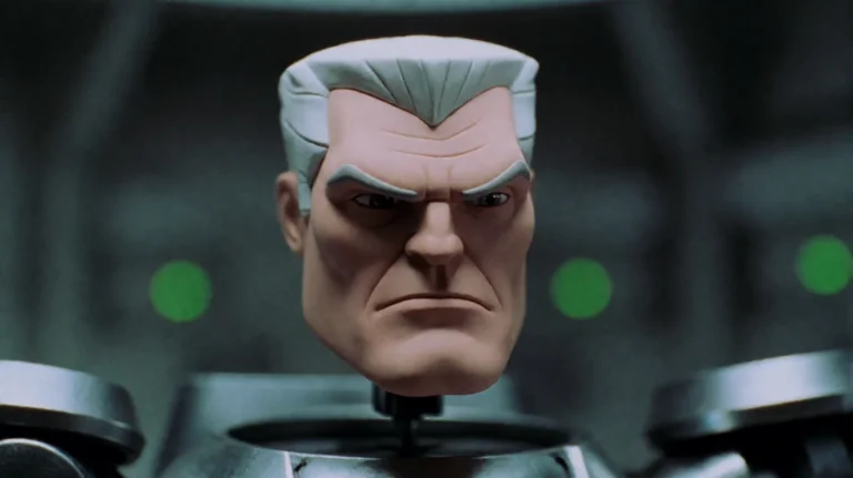 Smllsldrs1998, A Stylized, Sculpted Head With A Stern, Furro...
