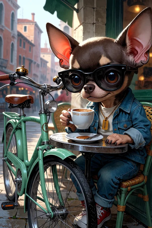 , A Close-up Medium Shot In Morning Light. A Tiny Bipedal An...