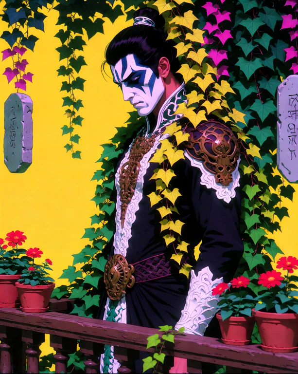 Vap0rglitch A Man In Ornate Stylized Costume Stands On A Woo...