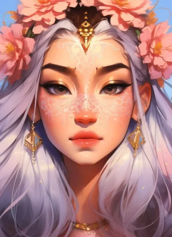 Samdoesarts Symmetry1.1 Portrait Of Floral1.05 A Woman As A... — Stable Diffusion AI Prompt: samdoesarts (symmetry:1.1) (portrait of floral:1.05) a woman as a beautiful godd...
