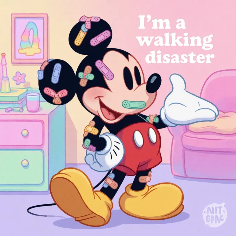 Pastel Color Pallete, Aesthetic. Mickey Mouse Covered In Ban...