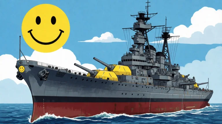 Battle Ship Made With Yellow Smiles