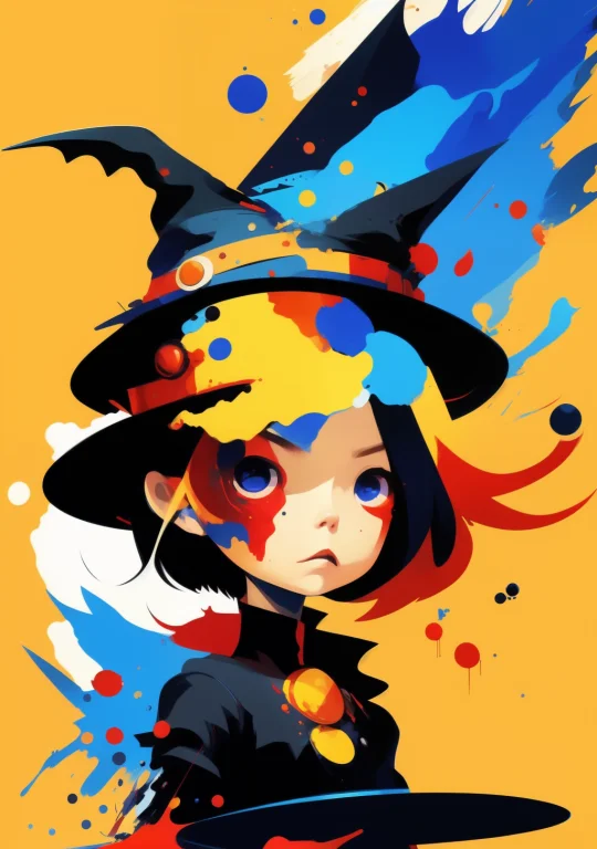 Little Witch Explosion Of Primary Color 3d Render Pixar Styl...