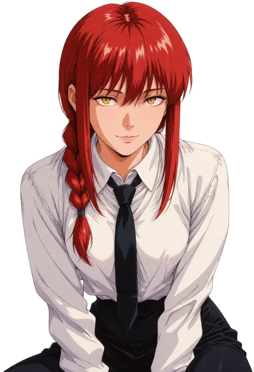 Retroneonoir, Retro, Retro Artstyle, Makima, Red Hair, Long...