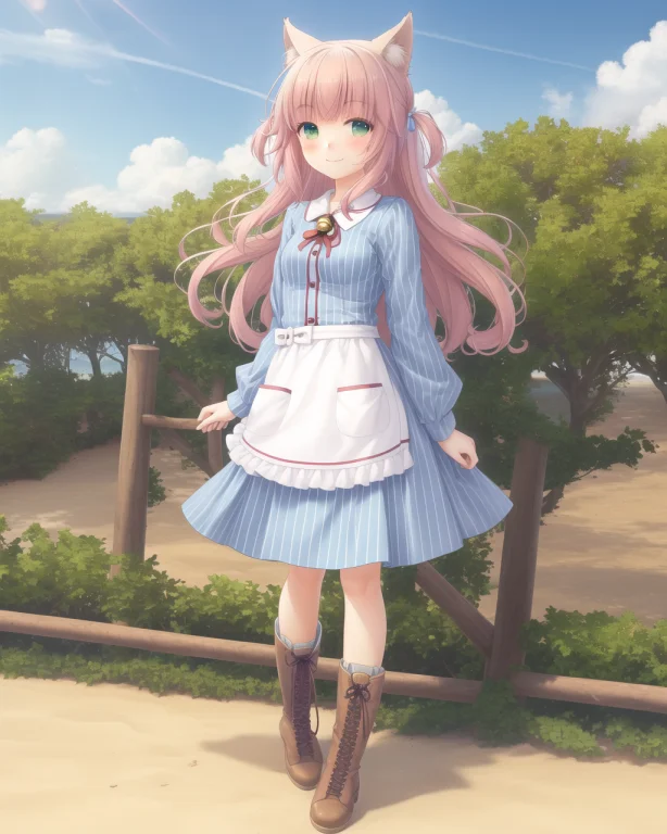 Loraneko-v10.7, Fraisen, 1girl, Solo, Animal Ears, Green Eye...