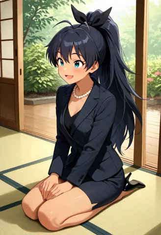 Masterpiece, 1girl, Idolmaster, Ganaha Hibiki, Black Blouse,... — Stable Diffusion AI Prompt: (masterpiece), 1girl, idolmaster, ganaha hibiki, black blouse, black hairbow, bl...