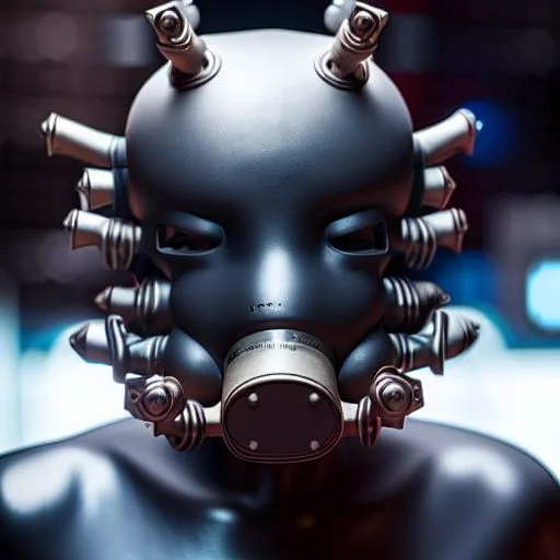 3d-female-cyborgs, Gas Mask