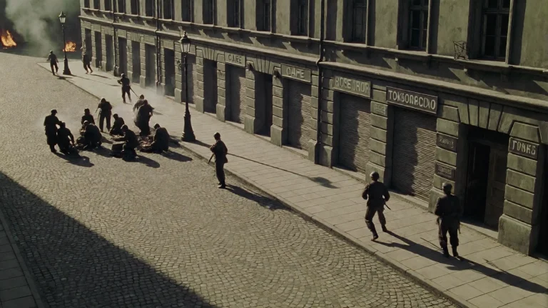 Pnst2002, Soldiers In Dark Uniforms Are Engaged In A Tense F...