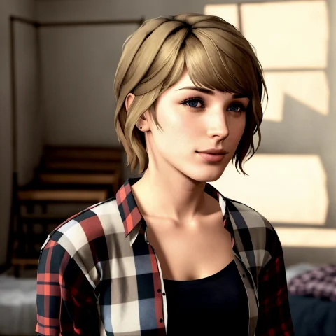 Loramaxcaulfieldlifeis101 Portrait Of Maxcaulfield1.5 ,solo,... — Stable Diffusion AI Prompt: (portrait of maxcaulfield:1.5) ,solo, shirt, brown hair, short hair, realistic,...