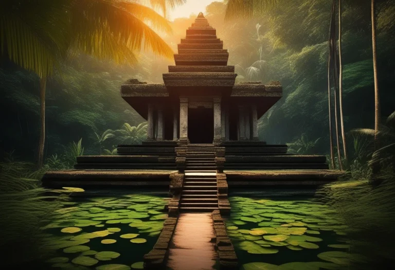 A Sunken Temple Half-swallowed By Jungle, Impasto Texture, R...