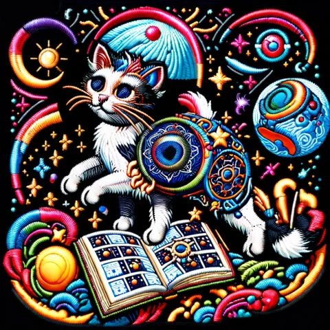Absurdly Maximalist Embroidered Patch Depicting An Impossibl... — SDXL AI Prompt: absurdly maximalist embroidered patch depicting an impossible interdimensional g...