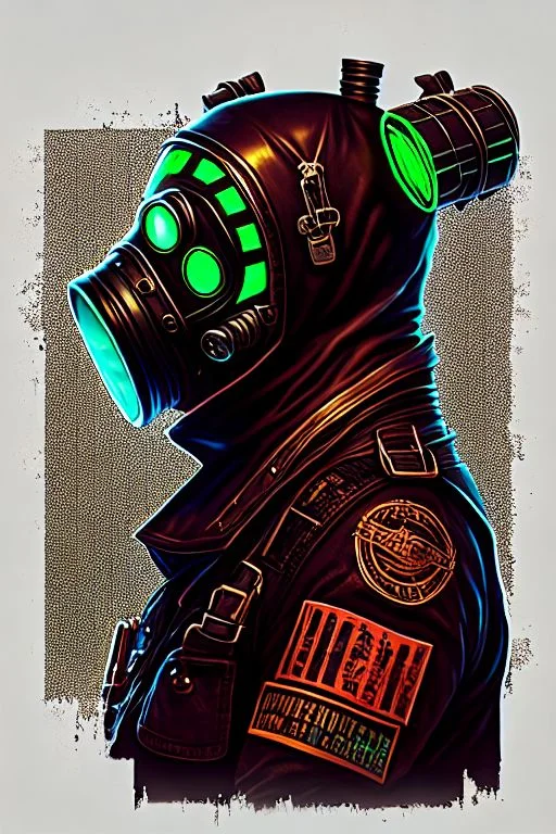 Boot-mjstyle0.2, Gasmask In Cyperpunk Style, Empty Backgroun...