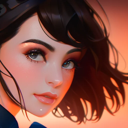 A Police Cop Woman, Closeup