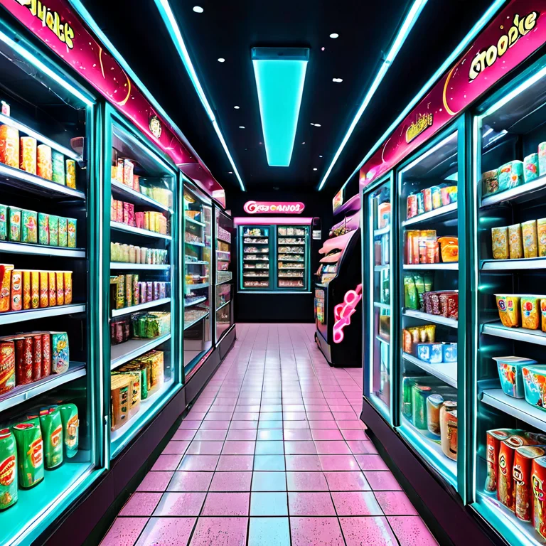 The Drinks Fridge Aisle Of A 24-hour Convenience Store, Shel...